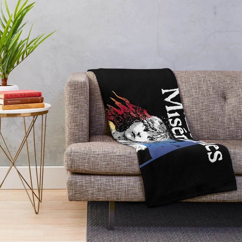 Vintage-inspired Les Miserables themed plush blanket