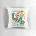 Vintage-inspired pillow with the phrase "Let's Run Away" printed on it