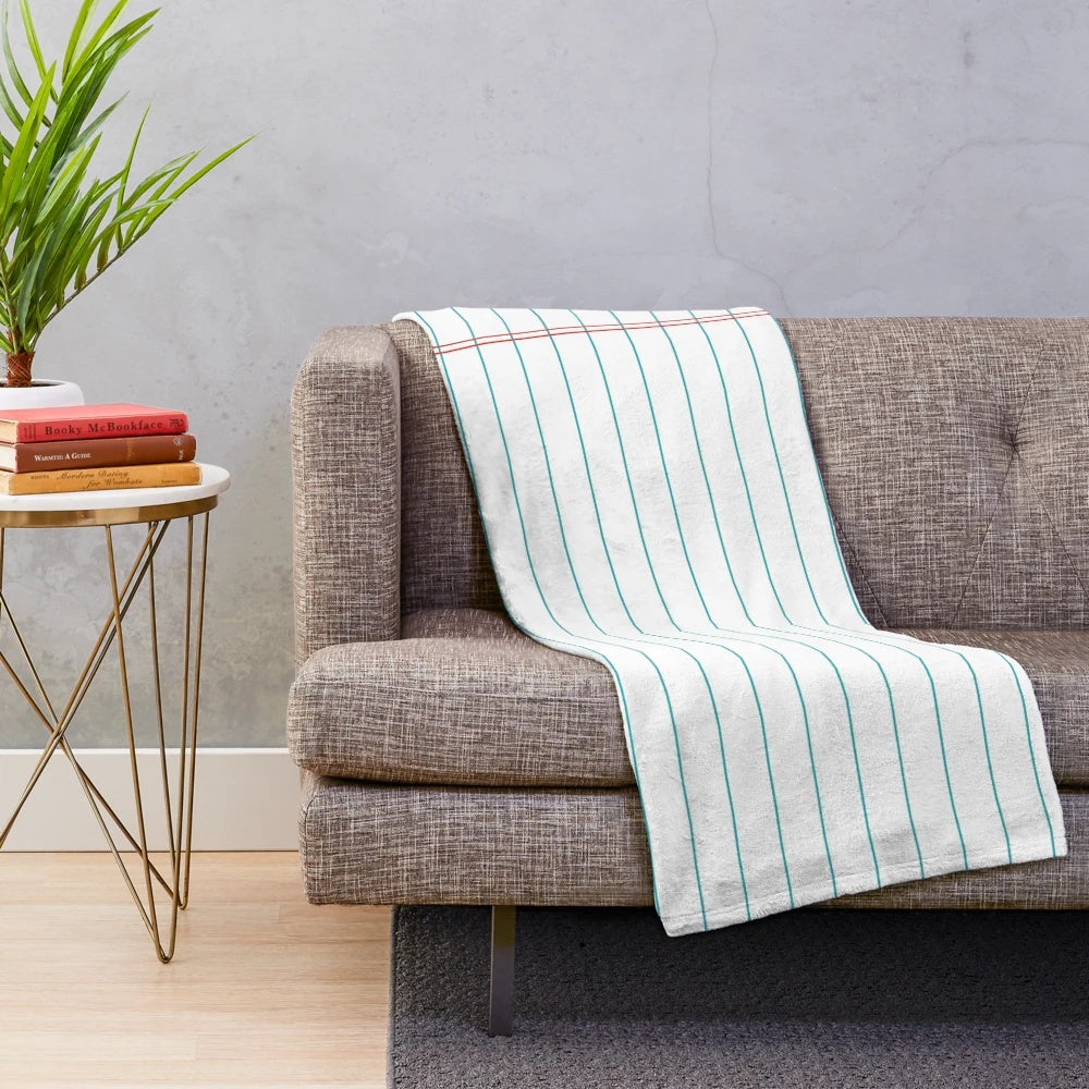 Vintage-inspired lined notebook paper plush blanket