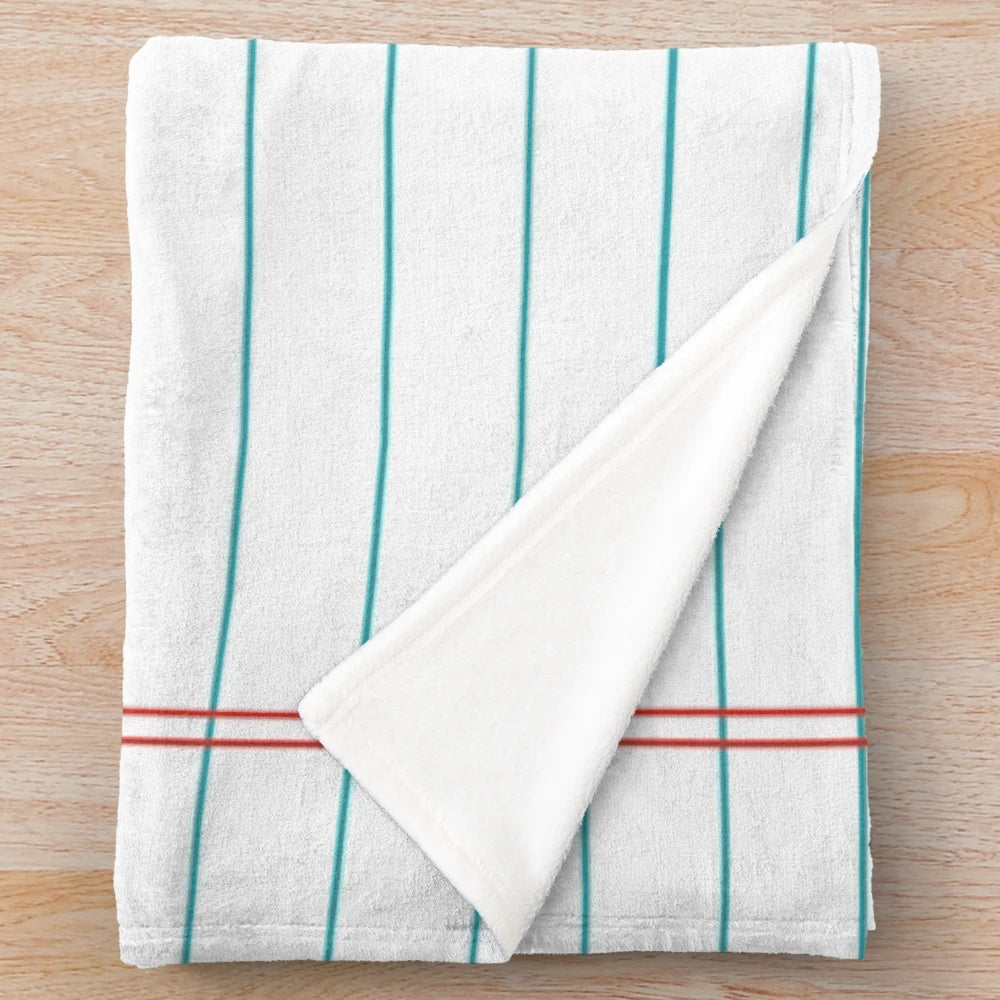 Vintage-inspired lined notebook paper plush blanket