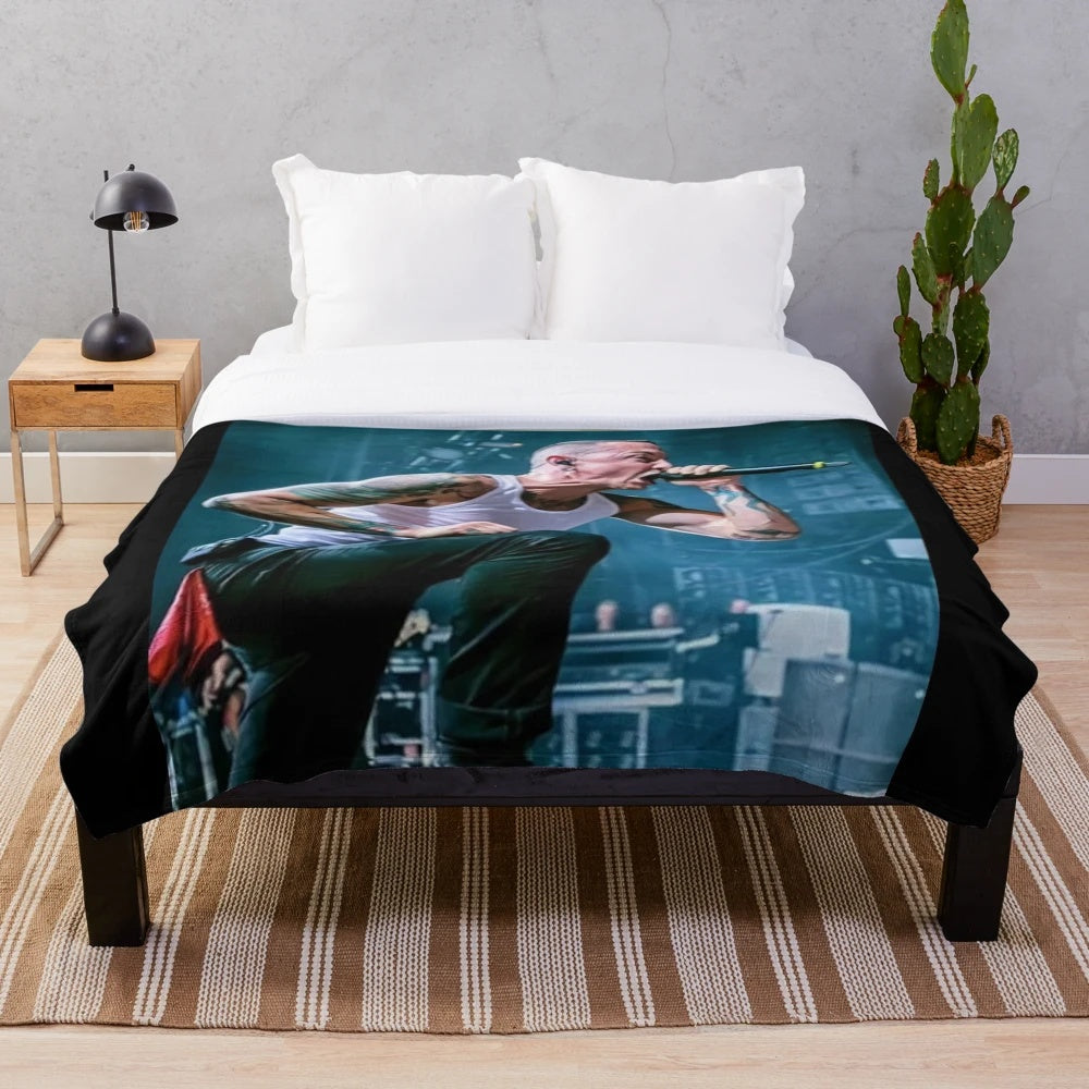 Linkin Park plush blanket featuring the band's iconic album cover art