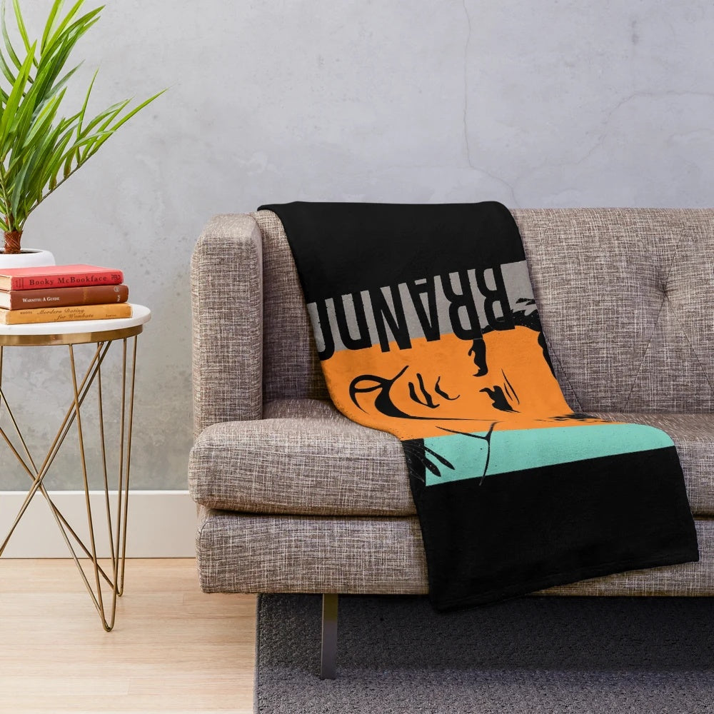 Vintage-inspired plush blanket featuring Marlon Brando's classic gangster movie character