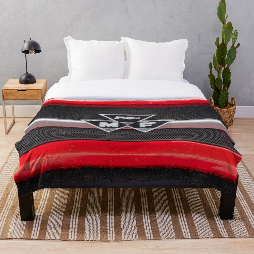 Vintage-Inspired Massey Ferguson Tractor Plush Blanket