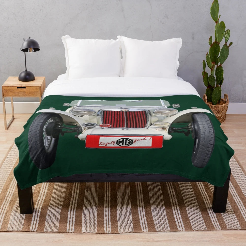 MG TC Classic Car Plush Blanket