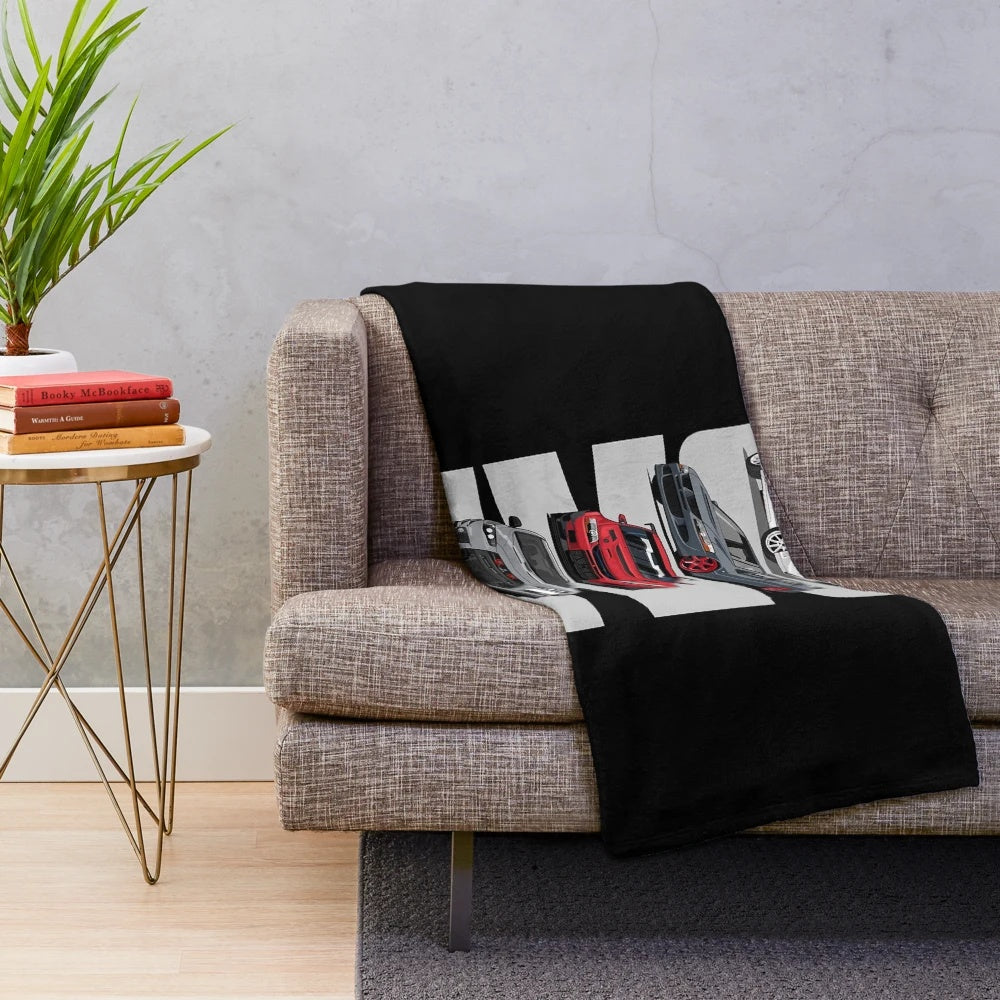 Vintage-Inspired Mitsubishi Lancer Evo Plush Blanket