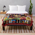 Vintage-inspired photo collage plush blanket featuring characters from The Muppet Show