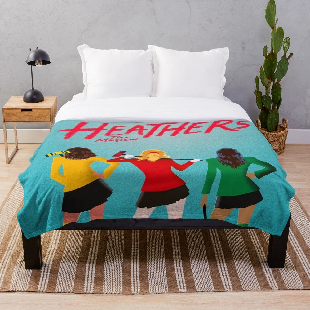 Vintage-inspired musical plush blanket featuring The Musical West End design