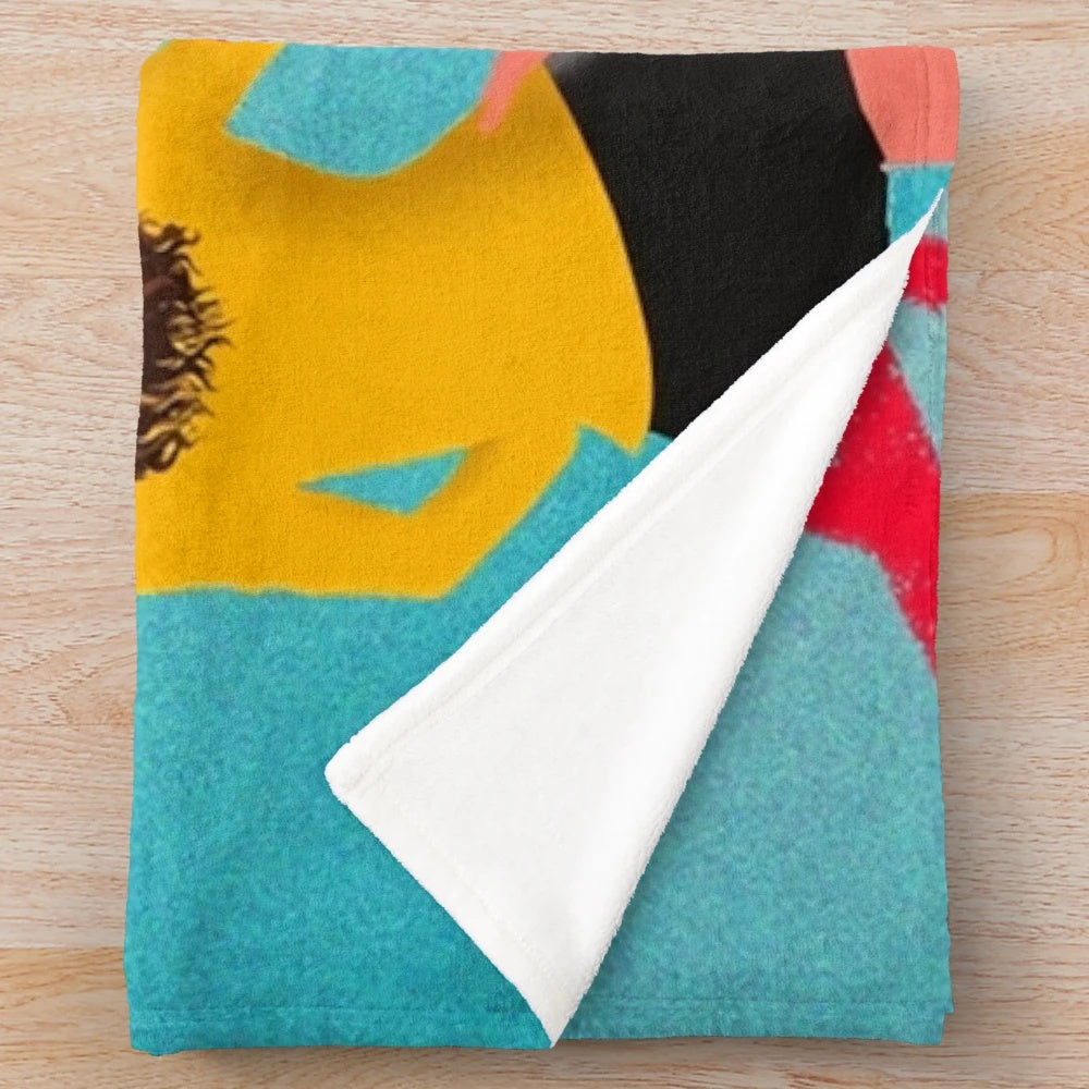Vintage-inspired musical plush blanket featuring The Musical West End design