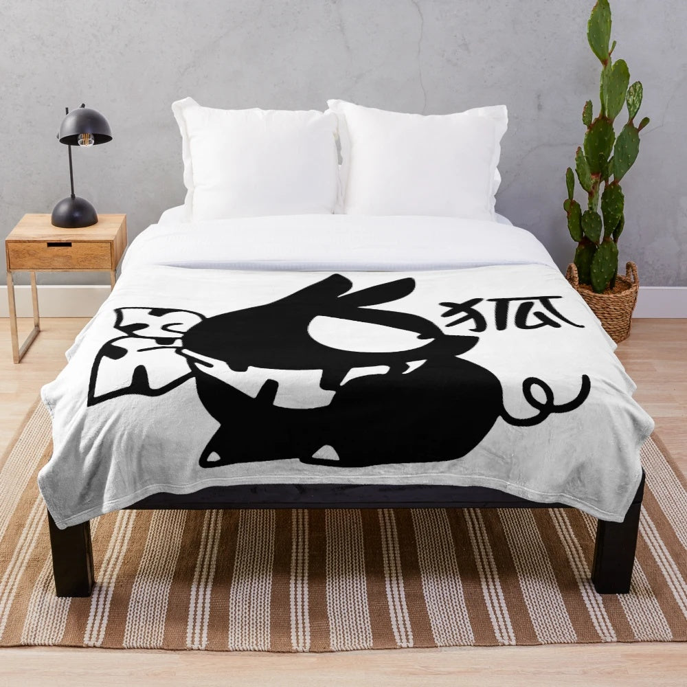 Vintage-inspired plush blanket featuring the character P-chan from the anime and manga series Ranma 1/2