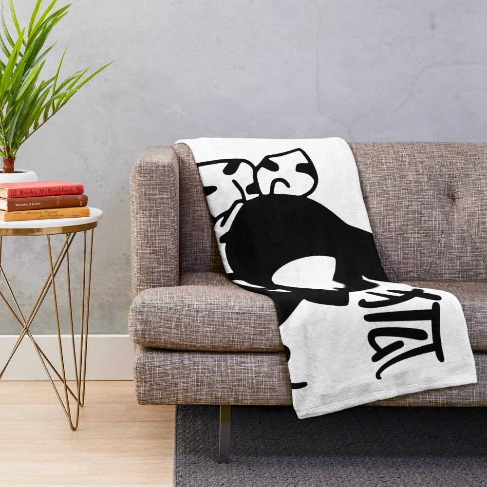 Vintage-inspired plush blanket featuring the character P-chan from the anime and manga series Ranma 1/2