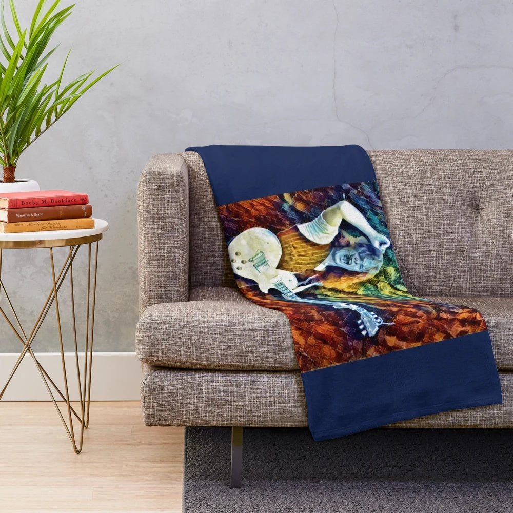 Paul Kossoff and Free band vintage concert poster inspired plush blanket