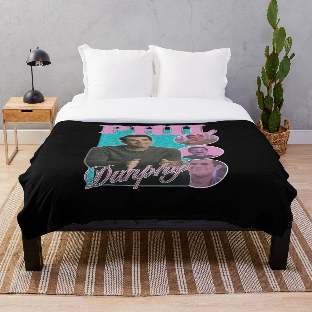 Vintage-inspired Phil Dunphy plush blanket from the TV show Modern Family