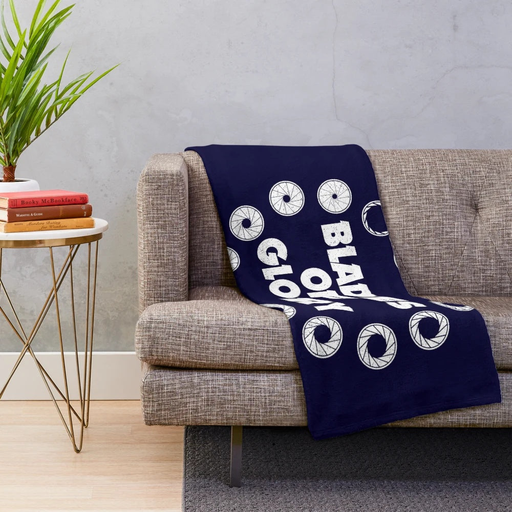 Photographer's Plush Blanket with Vintage Camera Motif