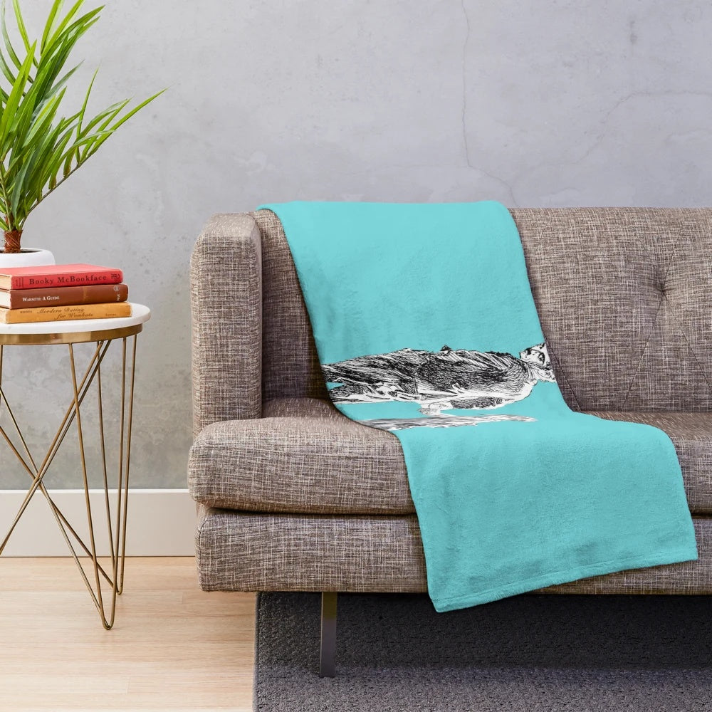 Vintage-inspired plush blanket featuring Charlie Chaplin's iconic "The Kid" character