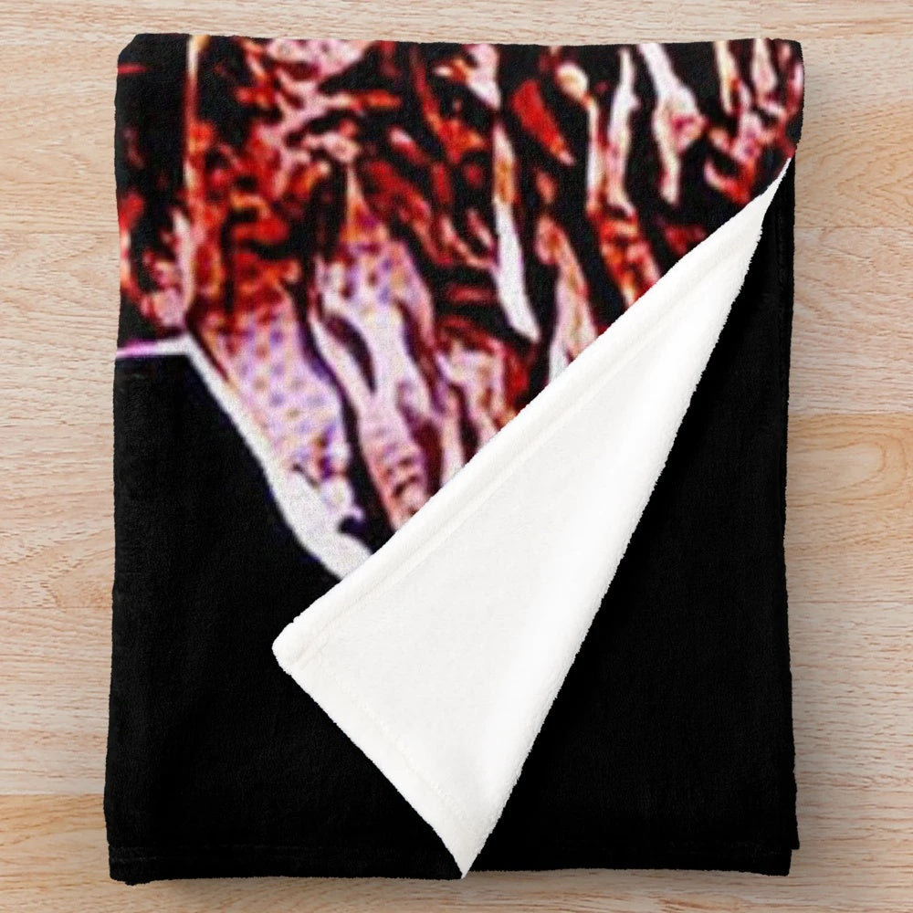 Soft and cozy vintage-inspired plush blanket with a classic cinema character design