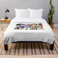Plush blanket with vintage-style photography from classic John Hughes movies