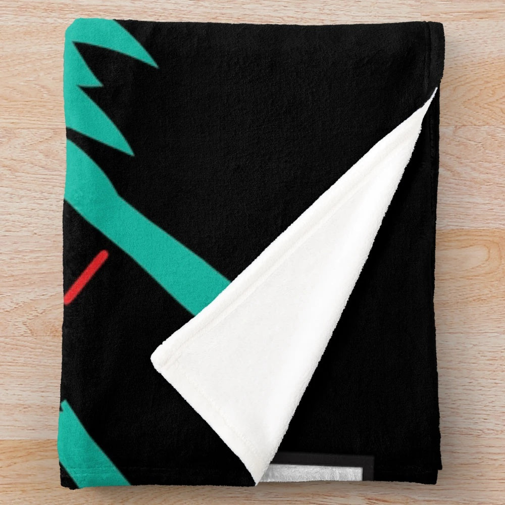 Vintage-inspired plush blanket with Japanese car graphics