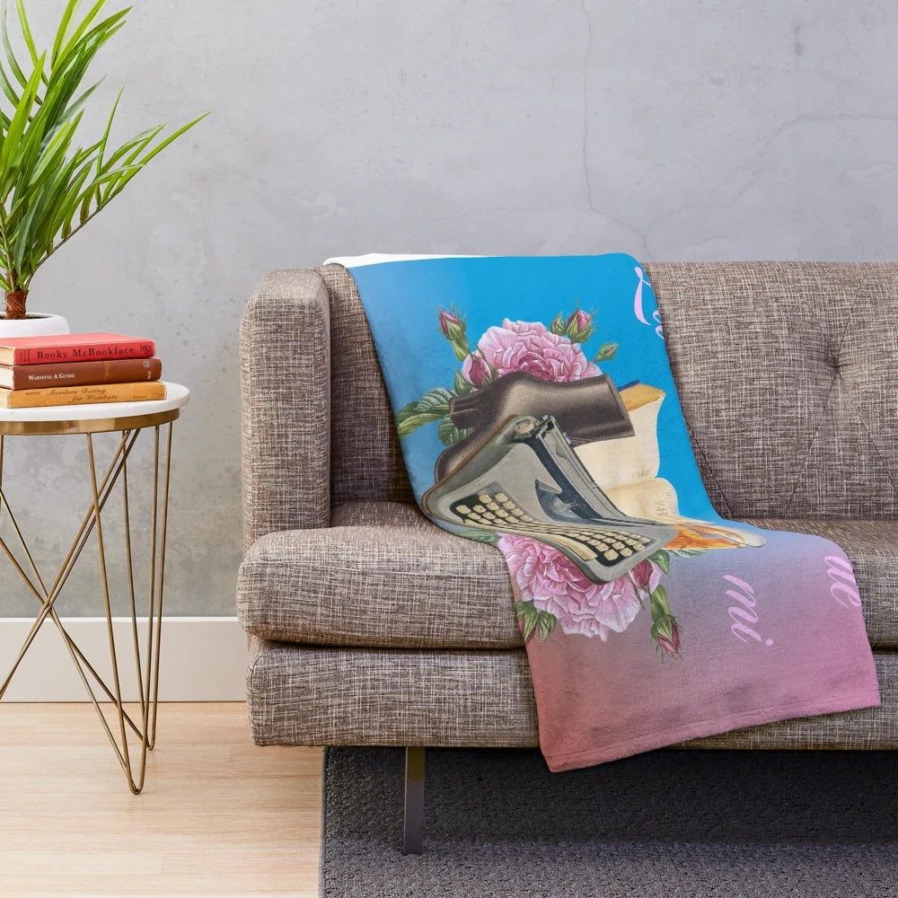 Vintage-inspired plush blanket featuring "The Flower of My Secret" design