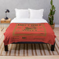 Vintage plush blanket featuring classic American Indian chief portrait artwork