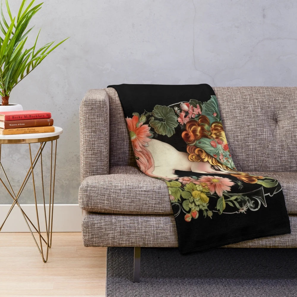 Vintage-inspired plush blanket featuring classic movie artwork