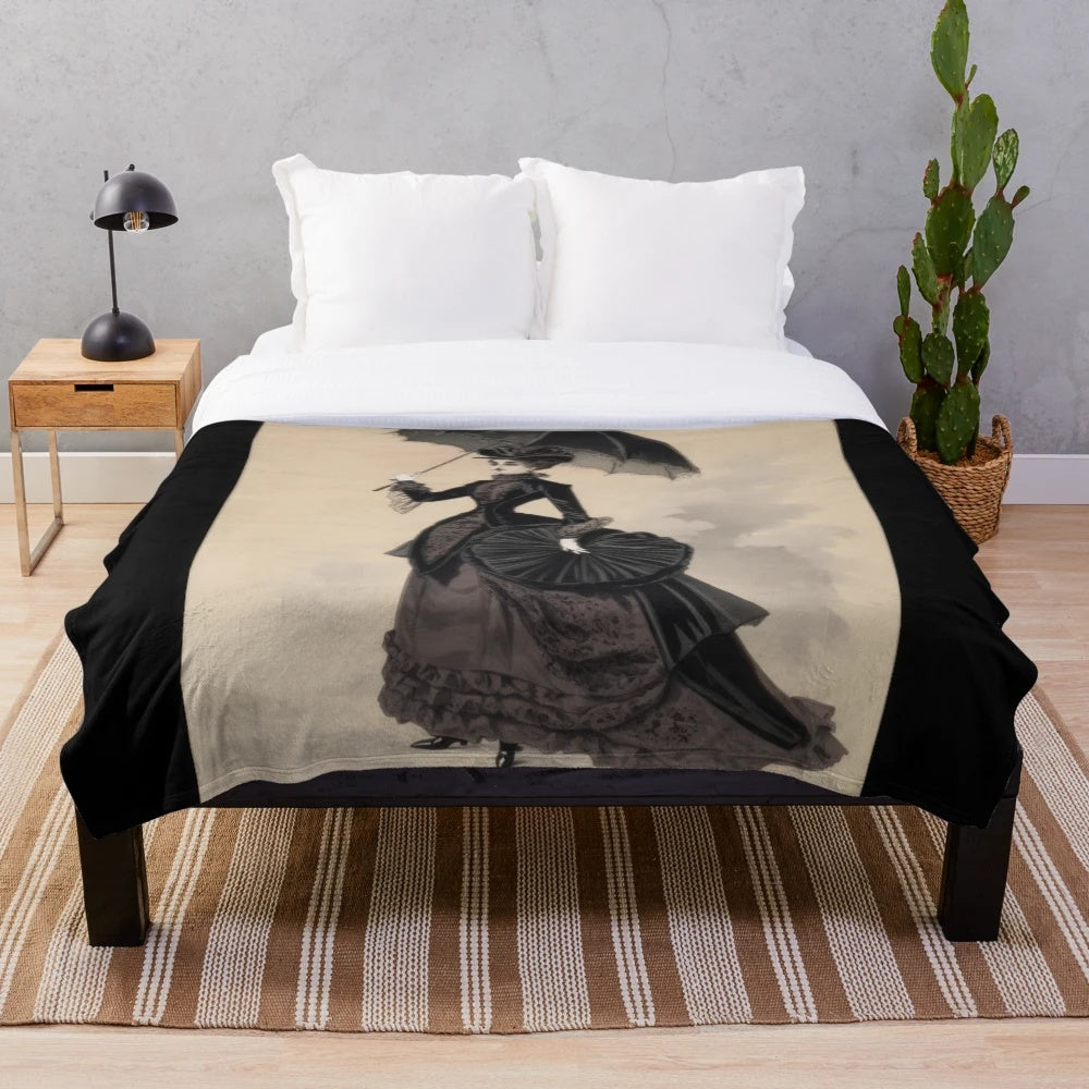 Vintage-inspired plush blanket featuring classic movie and old Hollywood design