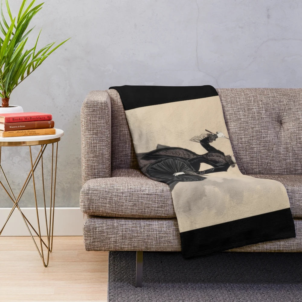 Vintage-inspired plush blanket featuring classic movie and old Hollywood design