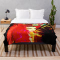 Vintage-inspired plush blanket with pop art design featuring annie lennox and the eurythmics