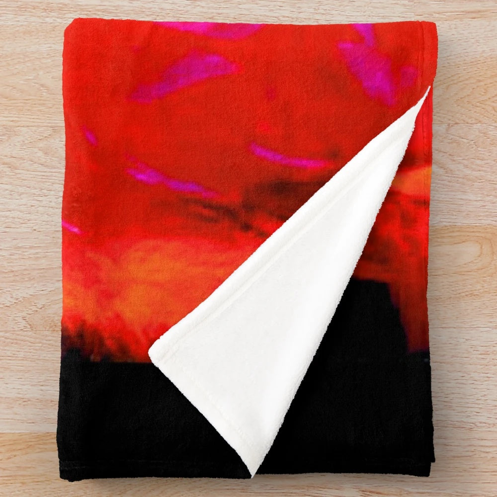 Vintage-inspired plush blanket with pop art design featuring annie lennox and the eurythmics