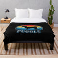 Vintage-style Puggle dog plush blanket