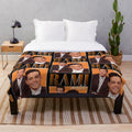 Vintage style plush blanket featuring Rami Malek, the actor from Bohemian Rhapsody and Mr. Robot