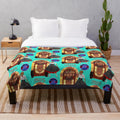 Vintage-inspired rock and roll jukebox plush blanket