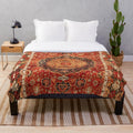 Seley plush blanket with antique Persian rug print design
