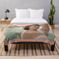 Cozy plush blanket featuring a vintage-inspired portrait of iconic actress Sophia Loren in Venice, Italy