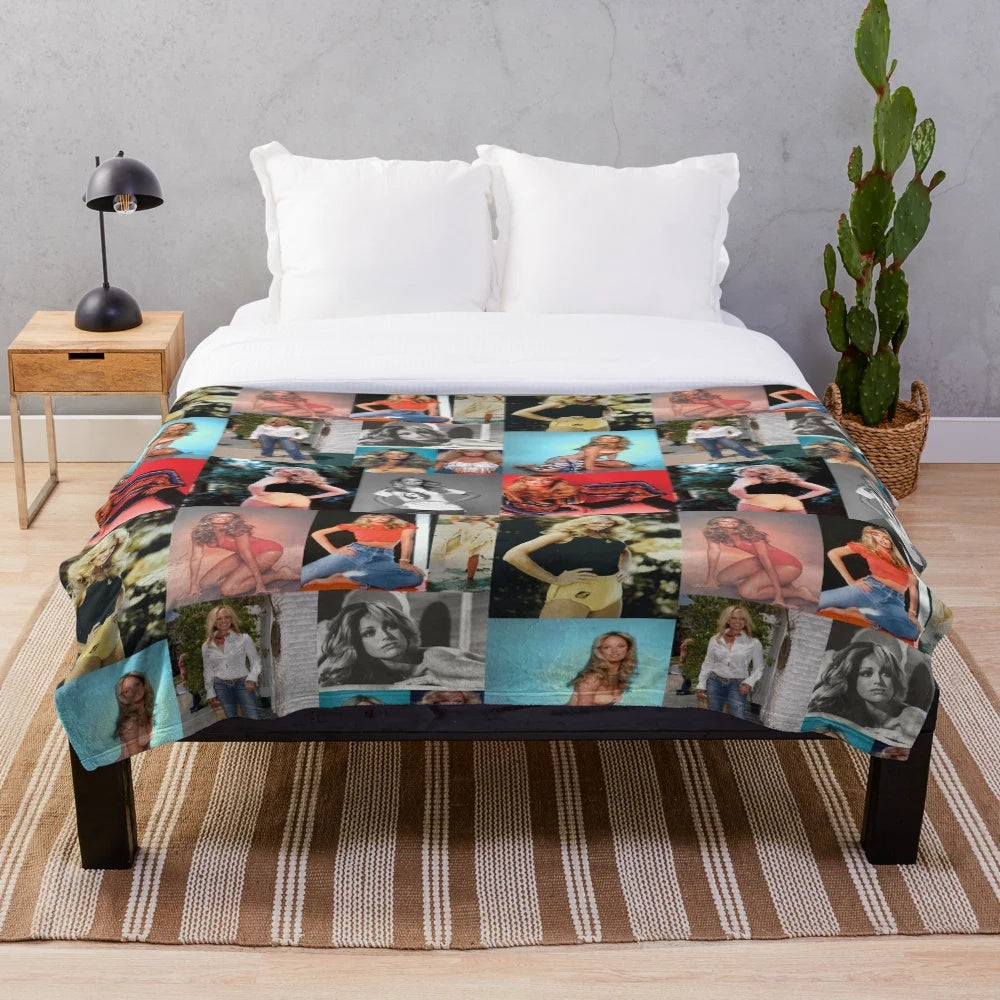 Soft, plush blanket featuring vintage hollywood actress Susan Anton