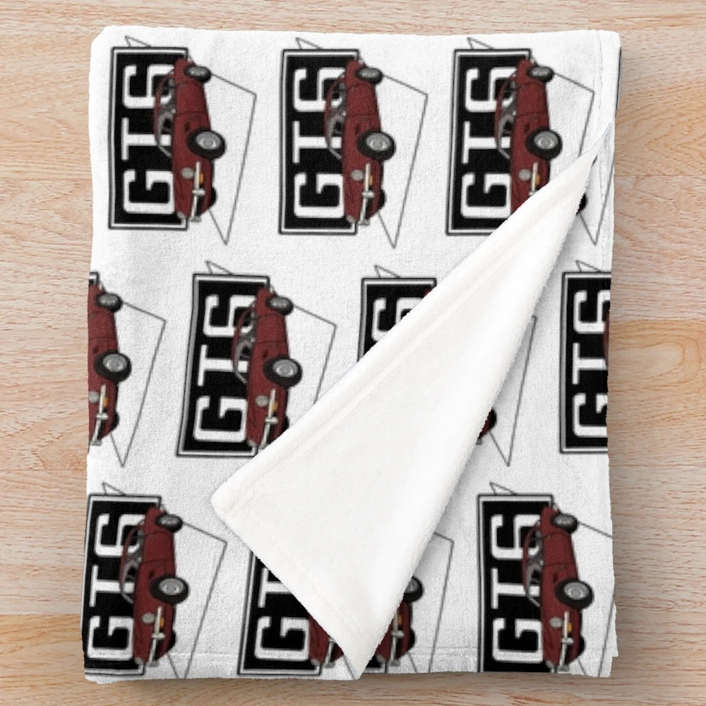Triumph GT6 Vintage-Style Plush Blanket in Burgundy