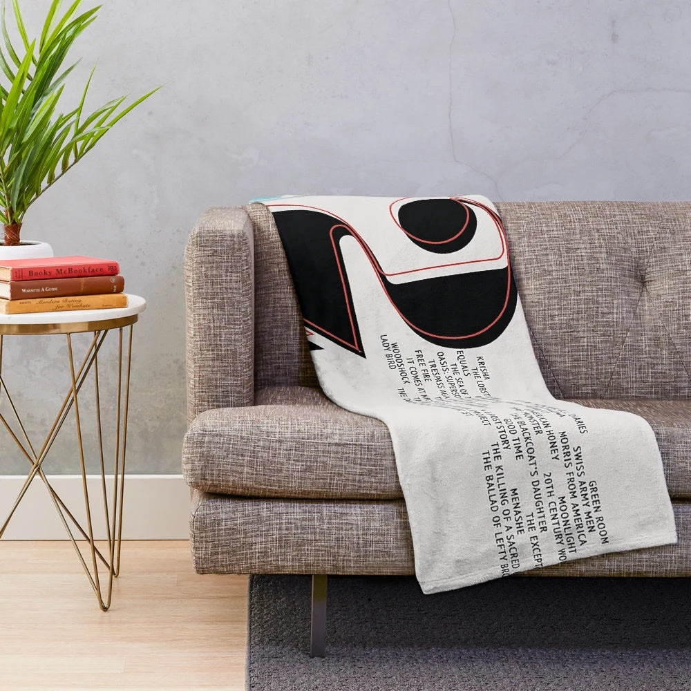 Plush blanket featuring a vintage-style design inspired by the A24 film Twenty Four