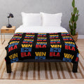 Soft and cozy Venezuela plush blanket with a vintage, aesthetic design