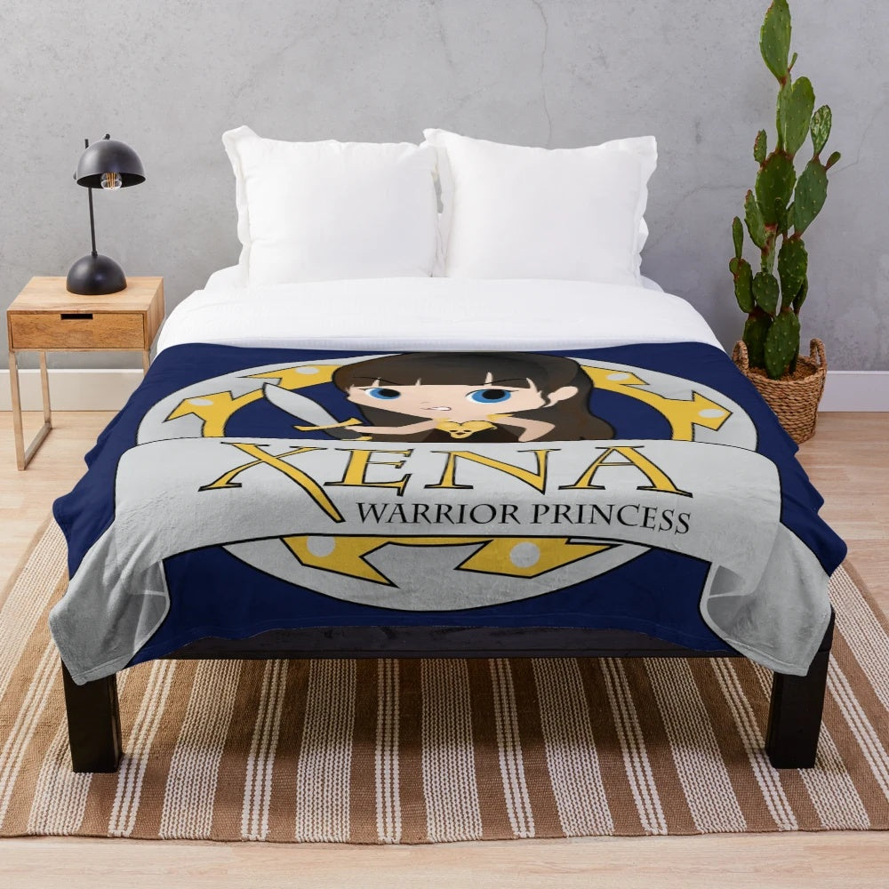 Plush blanket featuring Xena the Warrior Princess character