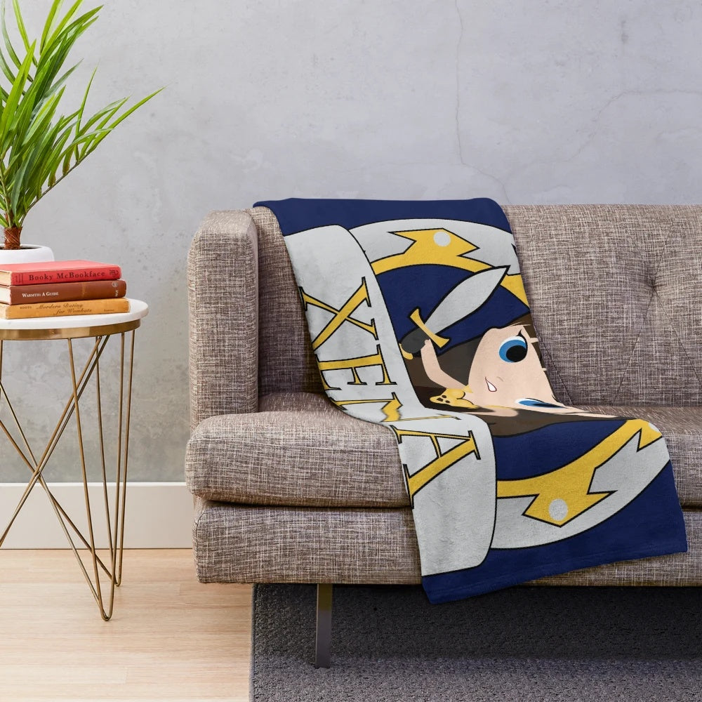 Plush blanket featuring Xena the Warrior Princess character