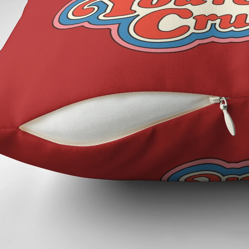 A plush, heart-shaped "You're My Crush" pillow in a retro, 80s-inspired design.
