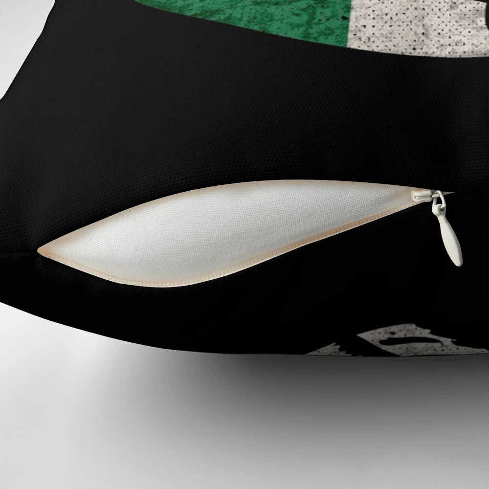 Vintage Italian hand gesture pillow featuring the Italian flag and Italy's love for football and soccer