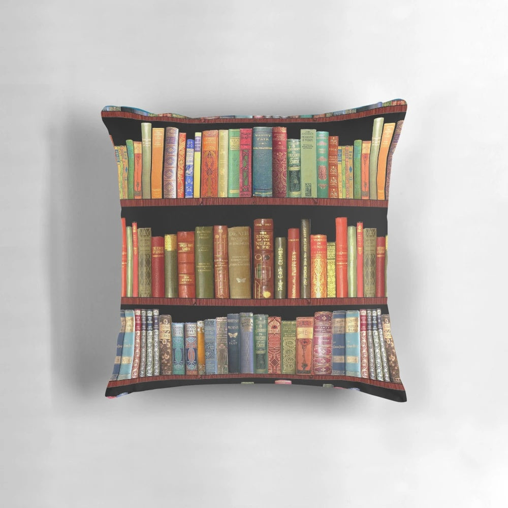Vintage Jane Austen and British antique book-themed decorative pillow