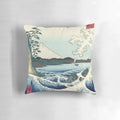 Vintage Japanese woodblock print landscape artwork by Utagawa Hiroshige depicting a seascape in Satta