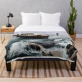 Vintage-style Jaws photography plush blanket