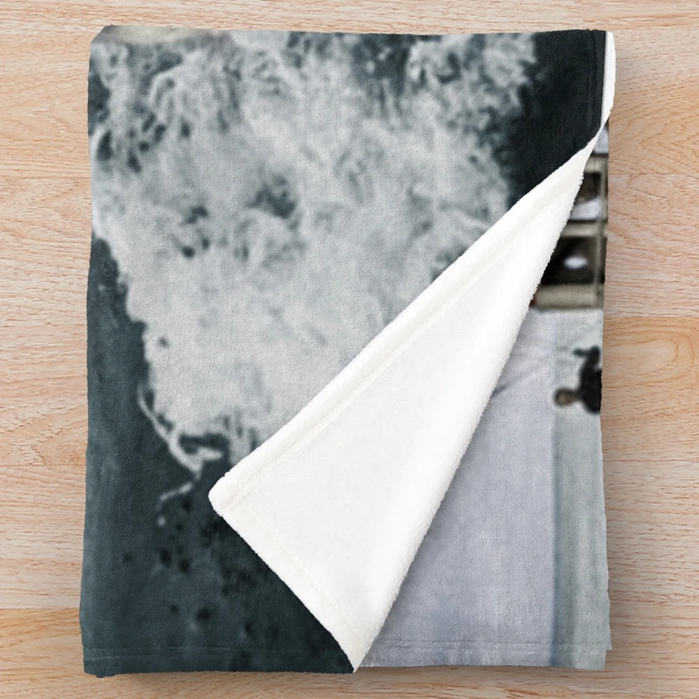 Vintage-style Jaws photography plush blanket