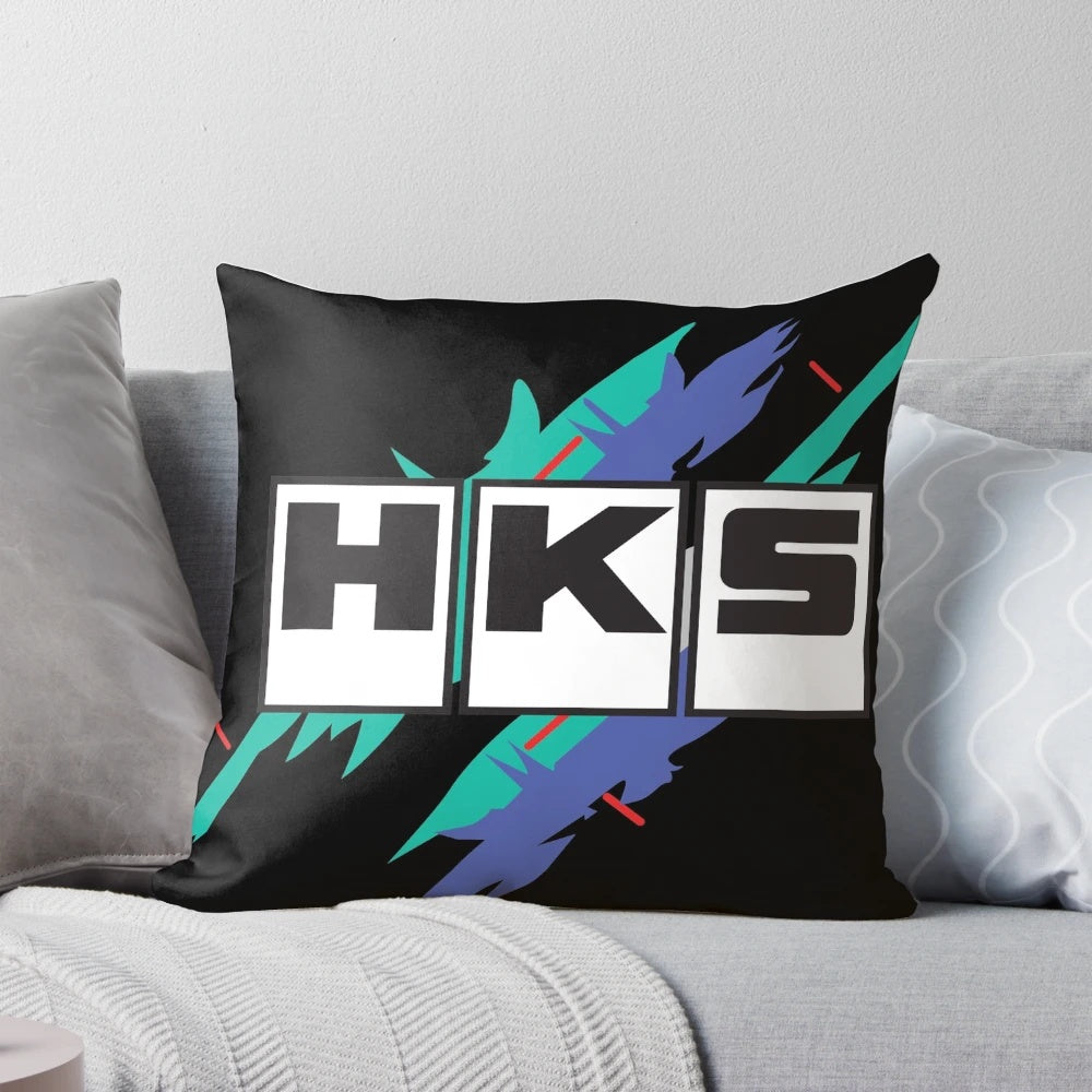 Vintage JDM drift-inspired pillow featuring Nissan, Toyota, and Skyline designs