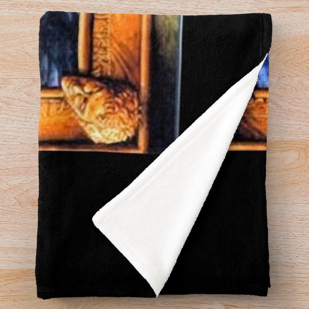 Vintage Jethro Tull inspired plush blanket featuring classic folk rock design