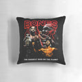 Vintage-style throw pillow featuring iconic UFC fighter Jon "Bones" Jones