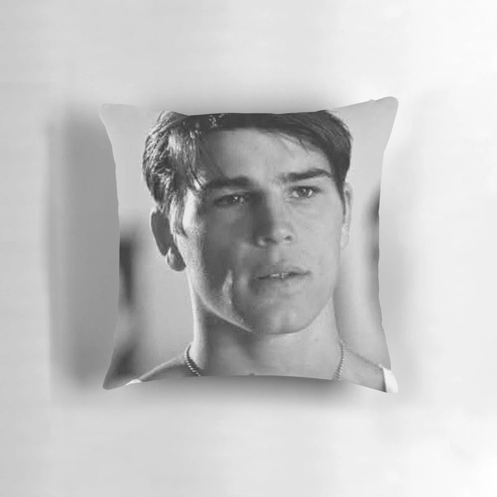Vintage-inspired pillow featuring a classic image of actor Josh Hartnett