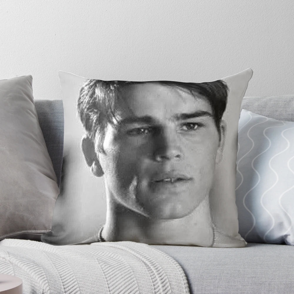 Vintage-inspired pillow featuring a classic image of actor Josh Hartnett